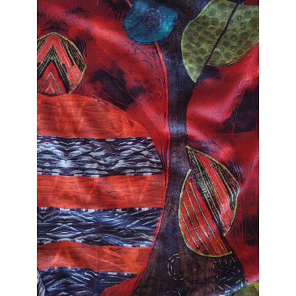 A-line short sleeve tunic blouse with colorful abstract print, size 2XL. NWT. - Picture 4 of 6